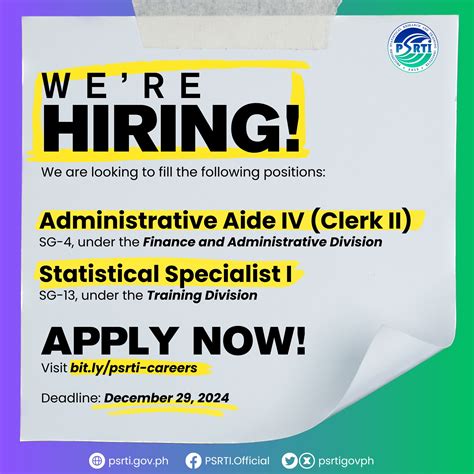 psrti careers|PSRTI (@PSRTIgovph) / Twitter.